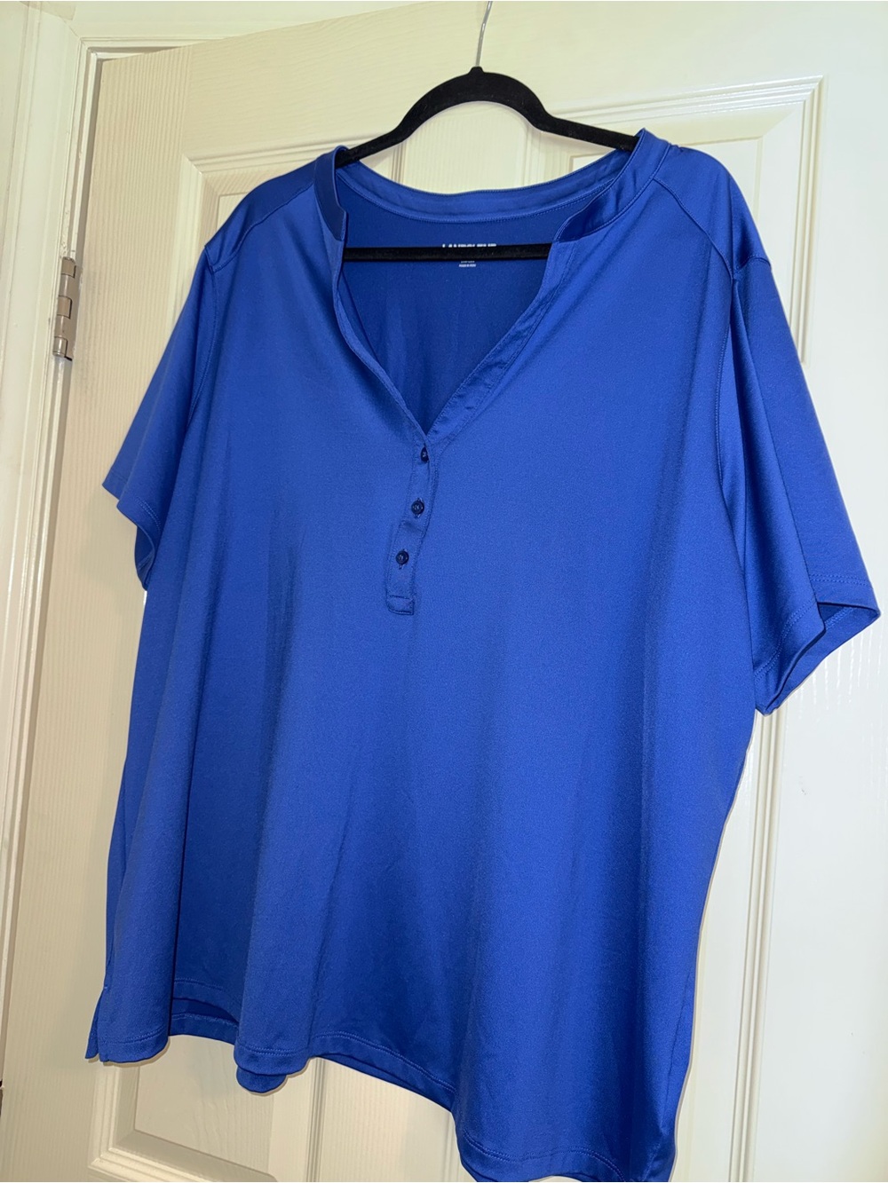 Soft Henley Polo Top - Royal Blue